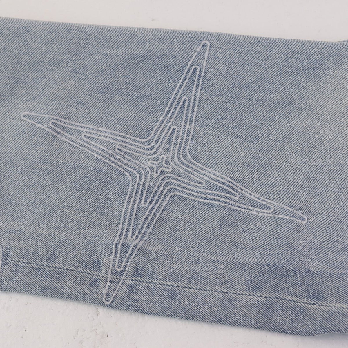 Purple Brand Star Embroidered Washed Jeans — detail