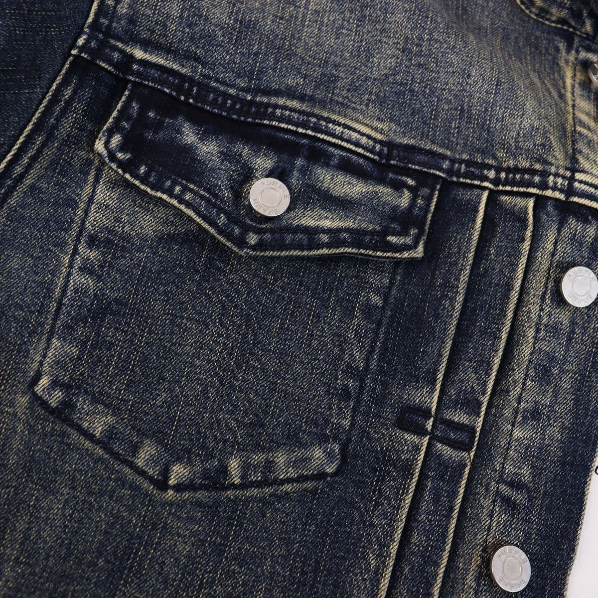 Purple Brand Bandana Trucker Denim Jacket — detail