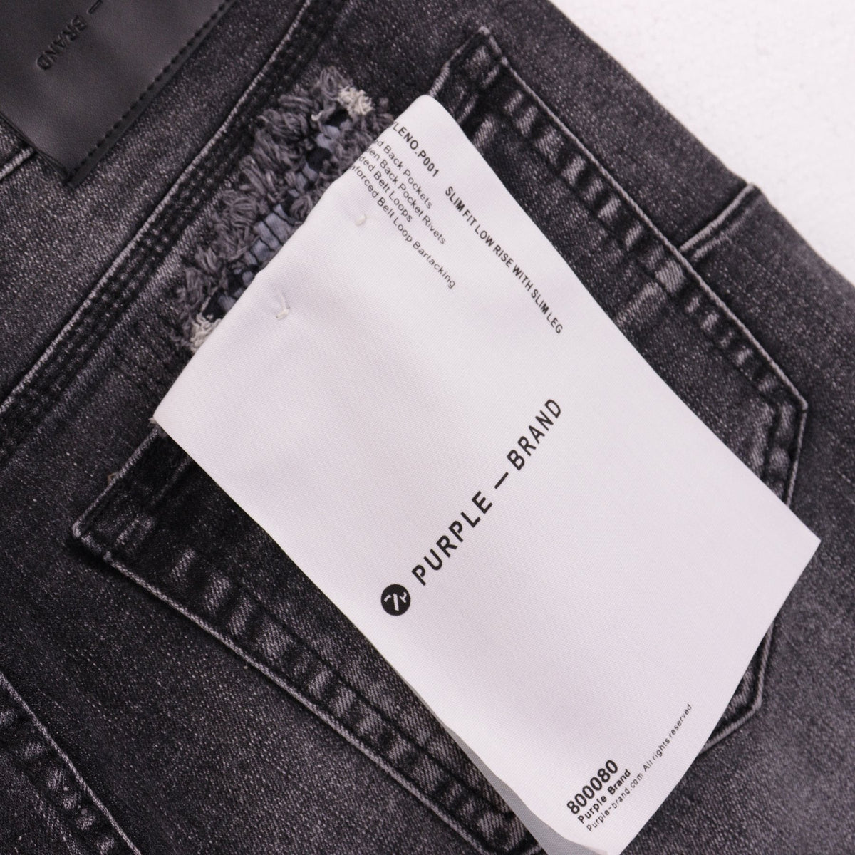 Purple Brand Distressed Patch Denim Shorts — back