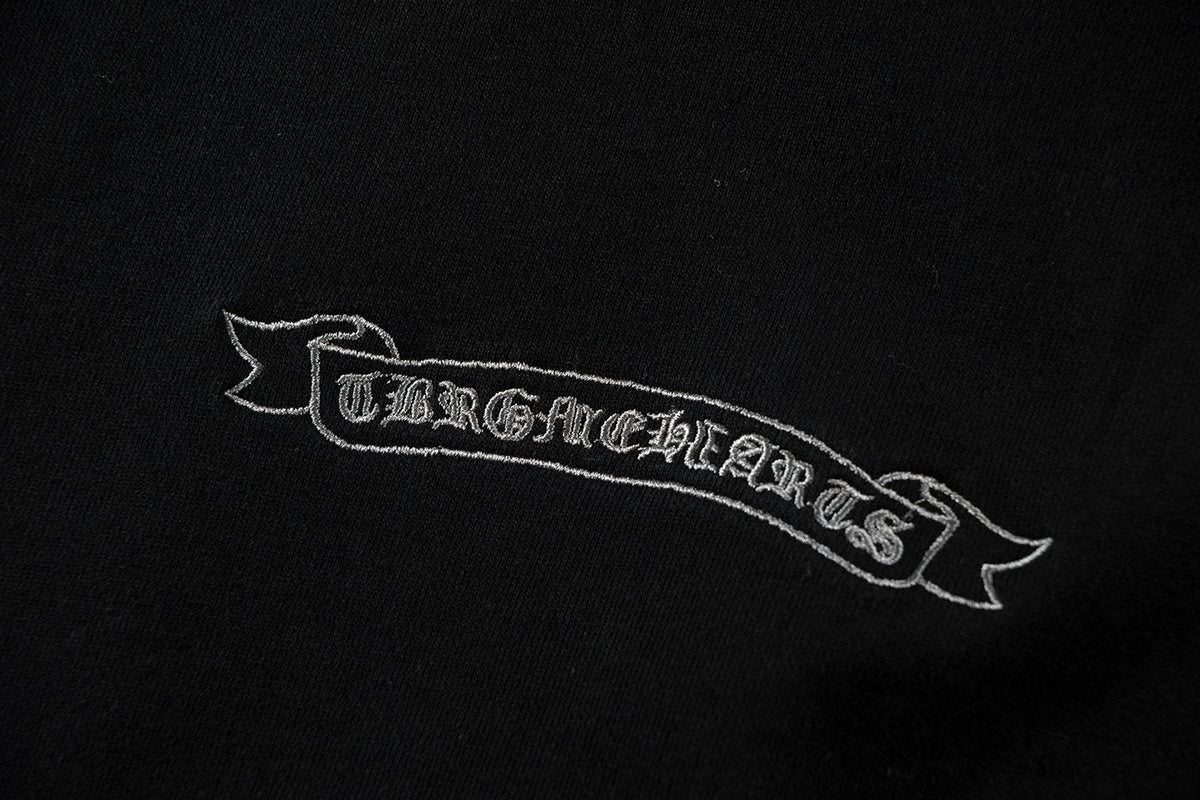 Chrome Hearts Rhinestone Horseshoe Applique Crewneck Sweatshirt — detail