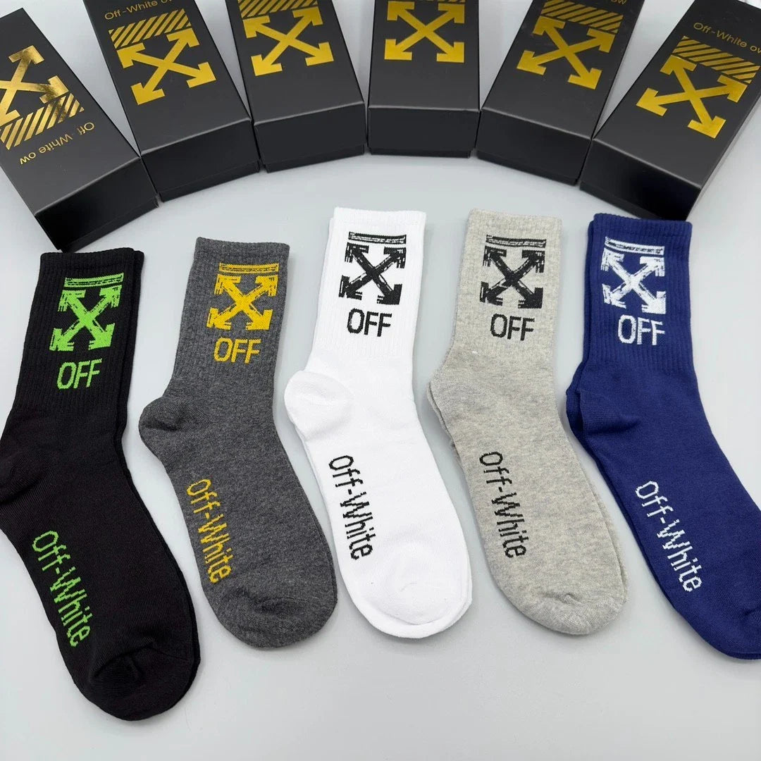 gift socks off white socks authentic 5pcs box