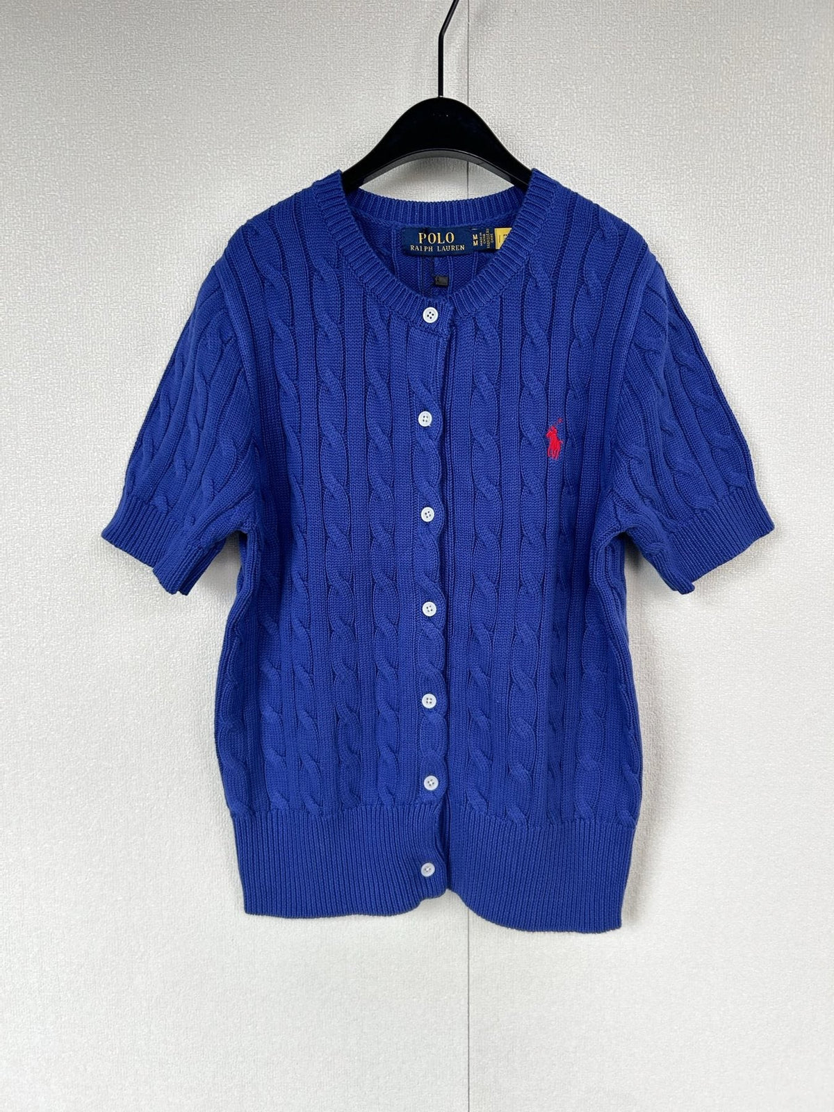 Test2-Ralph Lauren Women's Short-Sleeve Cable-Knit Cardigan — front