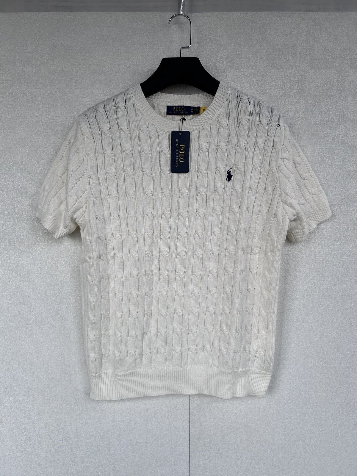 Test2-Ralph Lauren Short-Sleeve Cable-Knit Sweater — front