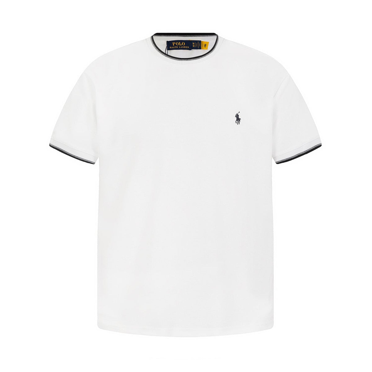 Test2-Ralph Lauren Contrast-Trim Piqué Crewneck T-Shirt — front